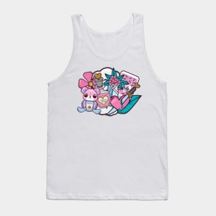 Cute but psycho pastel doodles dark background Tank Top